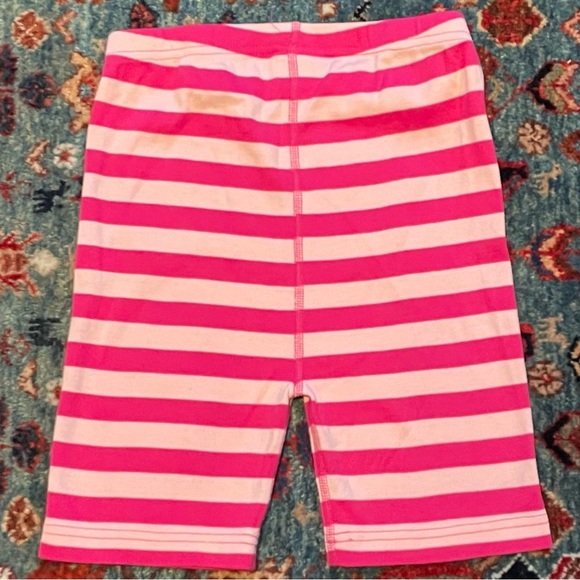 NWT Hanna Andersson Size 12 / 150 cm Organic Cotton Pink Striped Short John Set - Picture 7 of 8